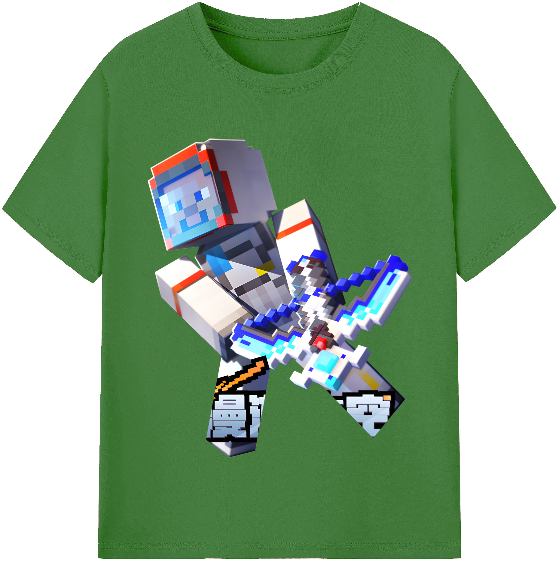 （画像用） マインクラフト ブロックの世界 Minecraft MC Block world レディースカジュアルプリントTシャツ（綿100％）